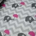 Оригинальное постельное белье детское,  Комплект Слоники-Зонтики