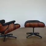 Кресло Релакс с оттоманкой,  натуральная кожа Eames Lounge Chair & Otto