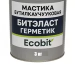 Мастика бутилкаучуковая ведро 3, 0 кг БИТЭЛАСТ - ГЕРМЕТИК Ecobit 