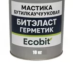 Мастика бутилкаучуковая ведро 10, 0 кг БИТЭЛАСТ - ГЕРМЕТИК Ecobit 