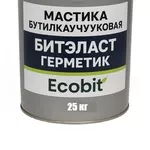 Мастика бутилкаучуковая ведро 25, 0 кг БИТЭЛАСТ - ГЕРМЕТИК Ecobit