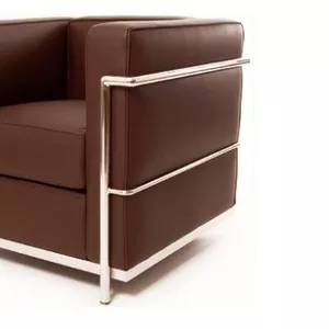 Кожаное кресло Лекор,  коричневое