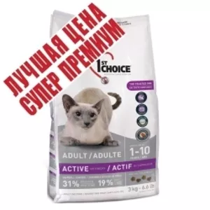 1st Choice  Актив сухой супер премиум корм для активных котов