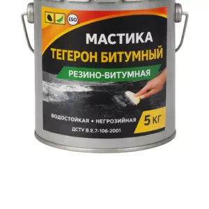 ТЕГЕРОН Битумный ЭКОБИТ ведро 5, 0 кг мастика резино-битумная 