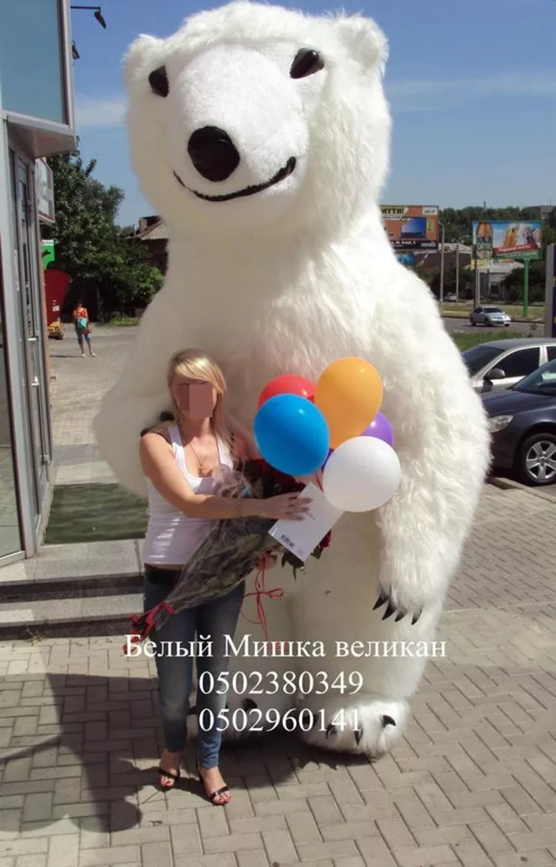 Надувная ростовая кукла Белый Медведь высотой 3м Днепропетровск 4