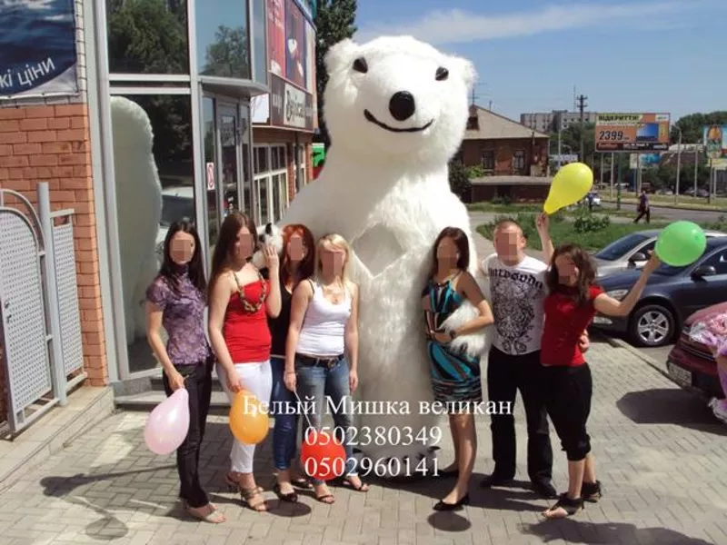 Надувная ростовая кукла Белый Медведь высотой 3м Днепропетровск 5