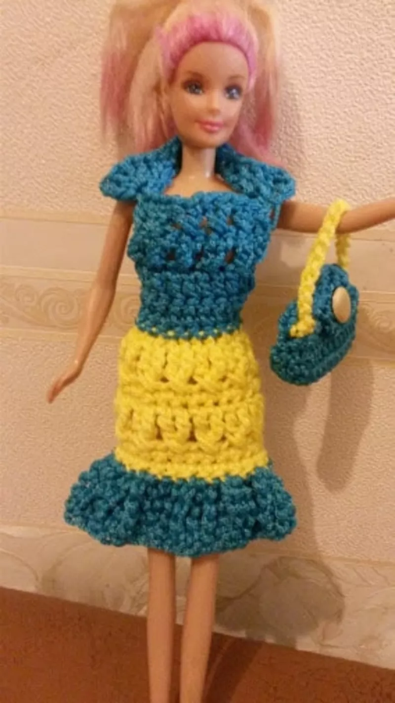Вязаная одежда для кукол Барби 4