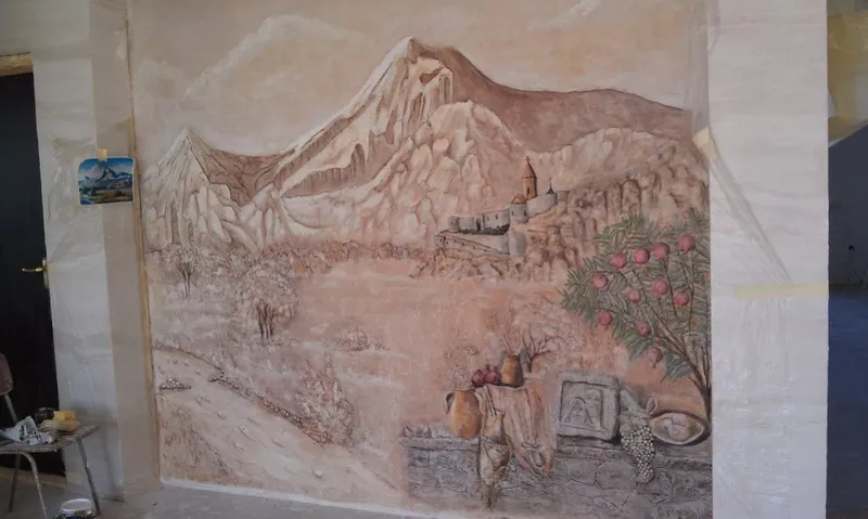 Барельефы , рельефная роспись стен,  рельефные картины. 9