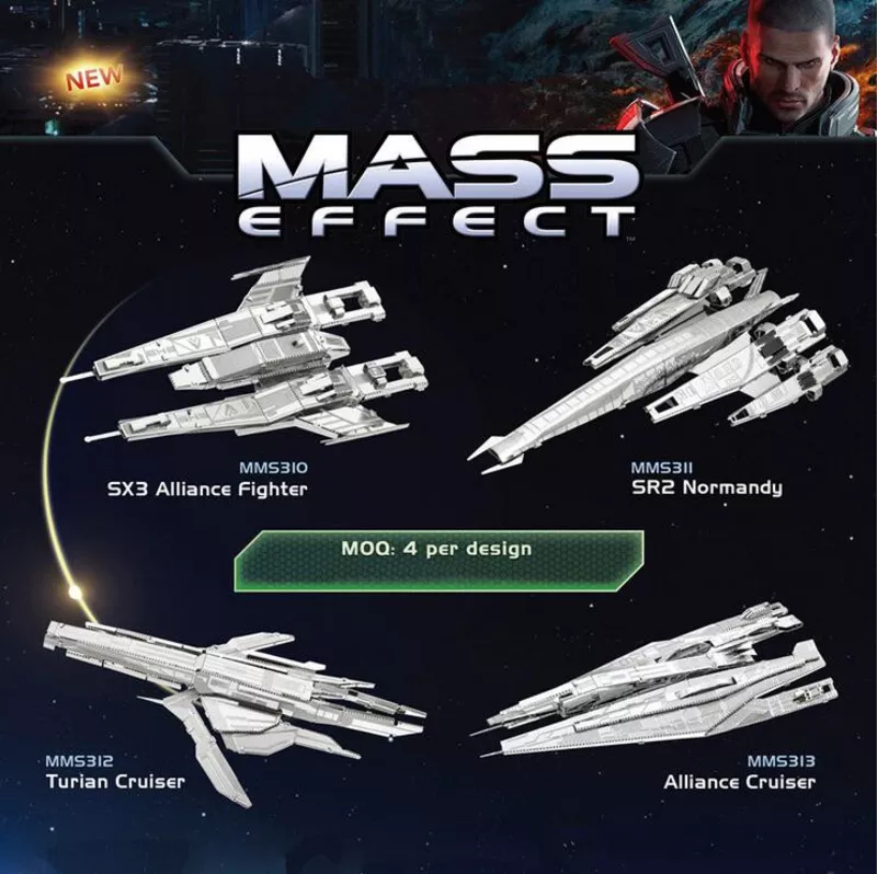 3D Puzzle Mass Effect Металлический конструктор пазл