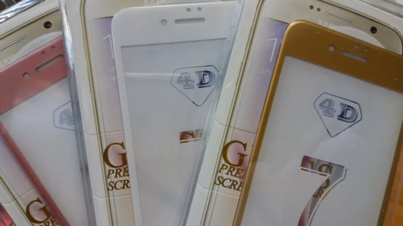 Продам защитные стекла 4D для iPhone 7, 3D стекло для Samsung Galaxy S7 2