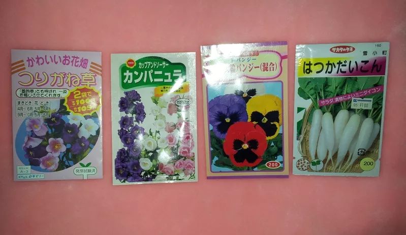 Семена. Набор японских семян - цветы и мини-дайкон Япония цена за 4шт! 2