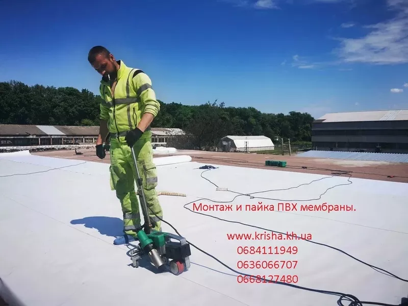 Монтаж и пайка ПВХ мембраны. Кровельные работы.