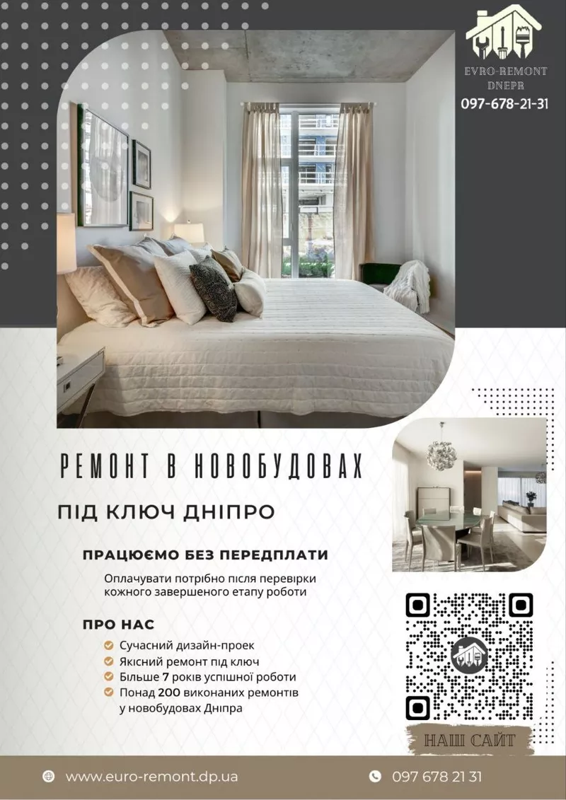 Ремонт квартир,  будинків,  офісів під ключ
