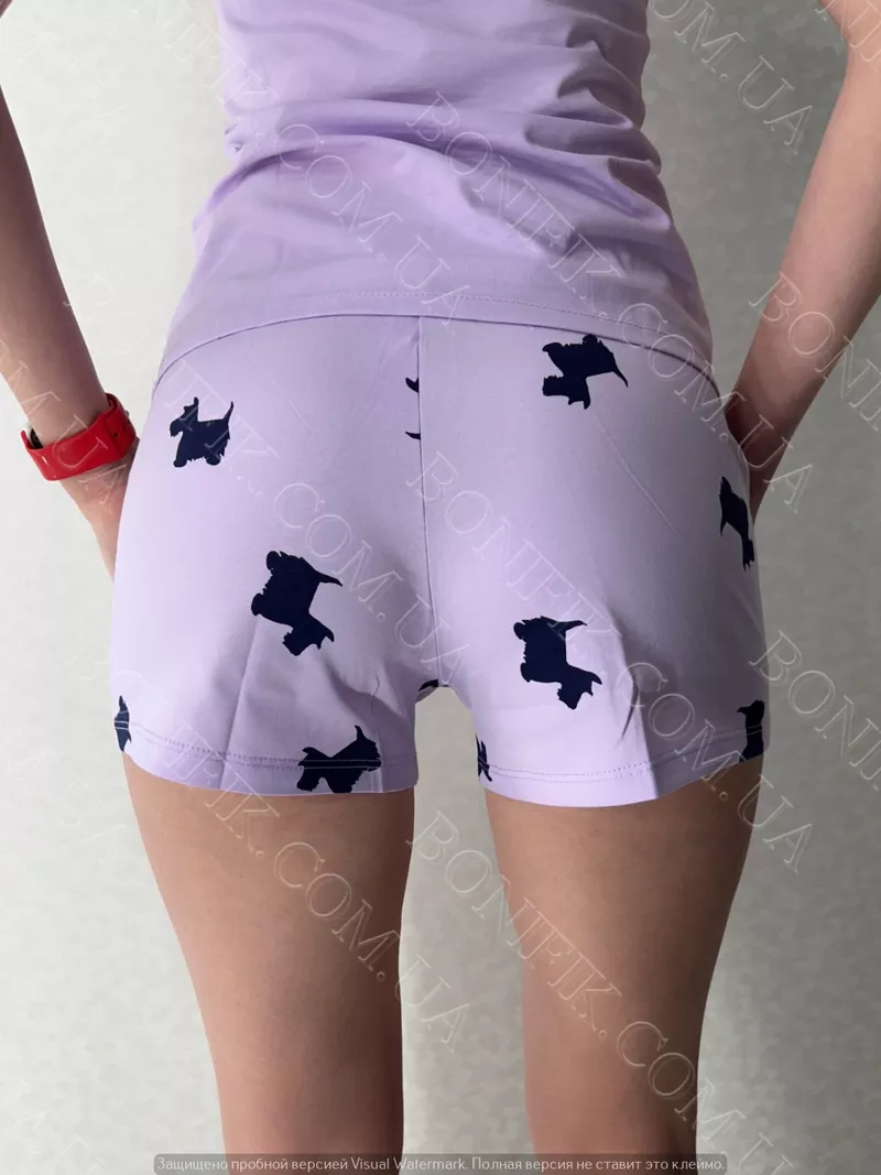 Жіноча піжама з майкою та шортами «Lavender Puppies» (12063) арт. 1637 4