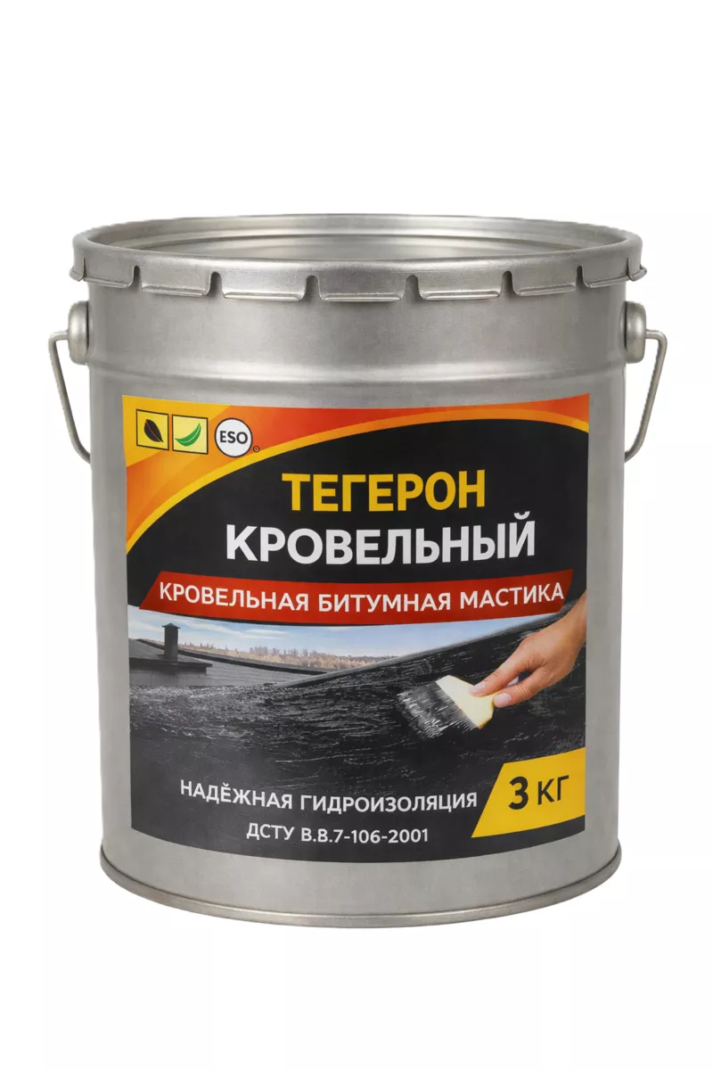 Тегерон Кровельный Ecobit ведро 3, 0 кг - кровельная битумная мастика 