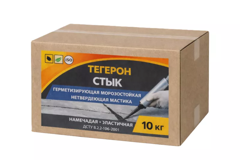 Тегерон Стык Экобит ящик 10 кг герметизирующая морозостойкая мастика