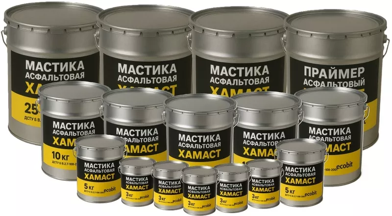 Мастика асфальтовая ХАМАСТ ЭКОБИТ ведро 25, 0 кг  2