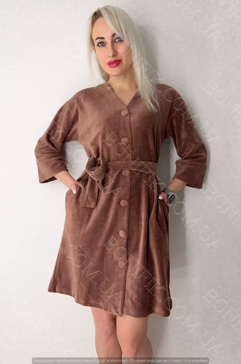 Жіночий кофейний халат 