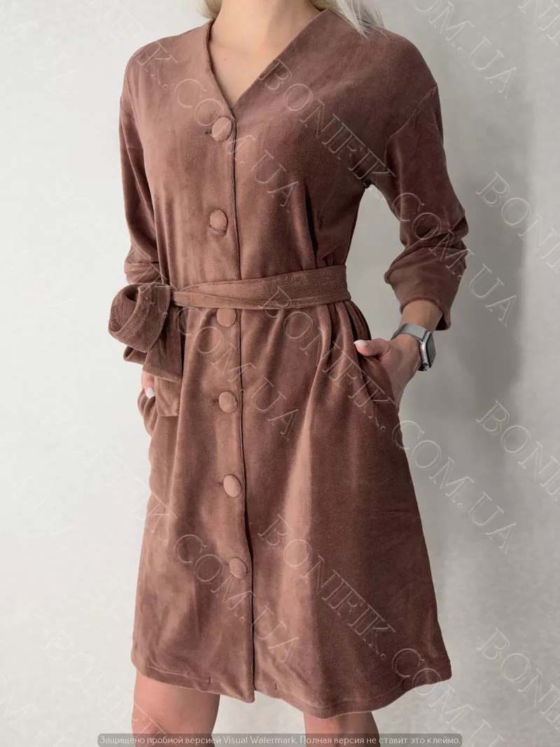 Жіночий кофейний халат 